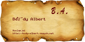 Bódy Albert névjegykártya